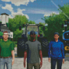 Farming Simulator Game Characters Diamond Painting