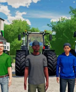 Farming Simulator Game Characters Diamond Painting