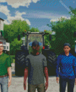 Farming Simulator Game Characters Diamond Painting