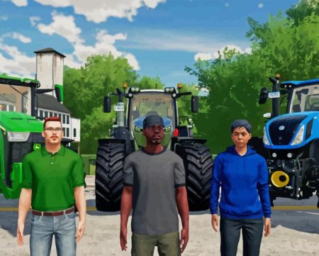 Farming Simulator Game Characters Diamond Painting
