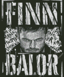 Finn Balor Black And White Poster Diamond Painting