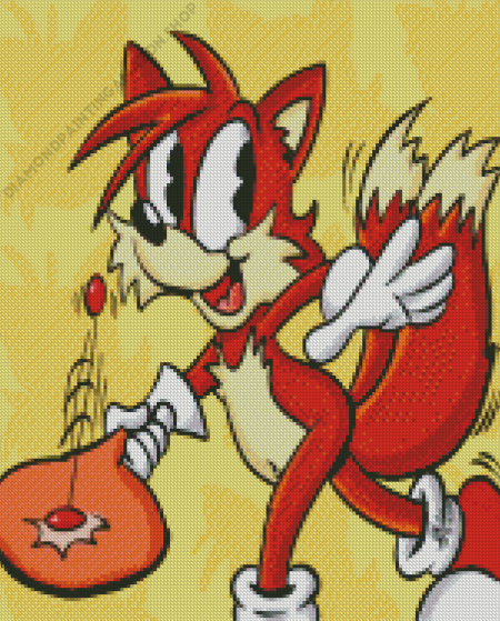 Fox Playing Paddle Ball Diamond Painting