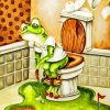 Frog Playing Golf Diamond Painting