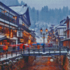 Ginzan Onsen Snow Diamond Painting