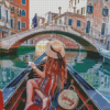 Girl On Gondola Diamond Painting