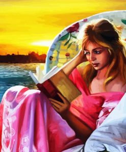 Girl Reading Book Diamond Painting