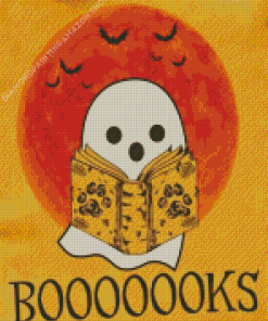 Halloween Ghost Reading Book Diamond Painting