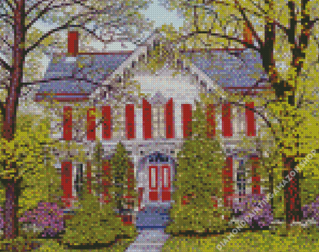 Historic House Garden Diamond Painting