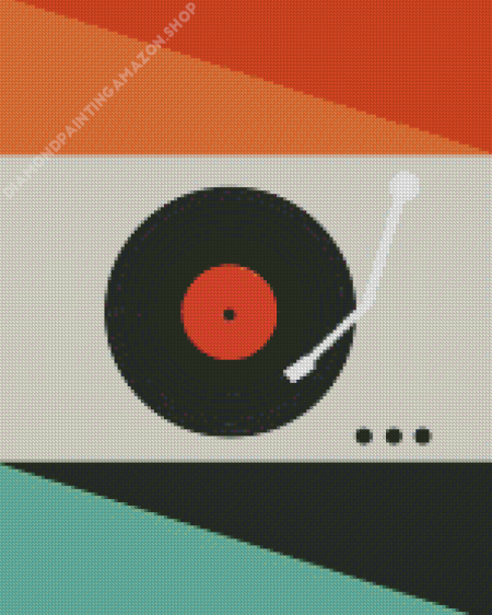 Illustration Record Player Diamond Painting