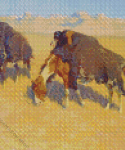 Indians Simulating Buffalo Diamond Painting