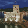 Italy Rapallo Castle At Night Diamond Painting