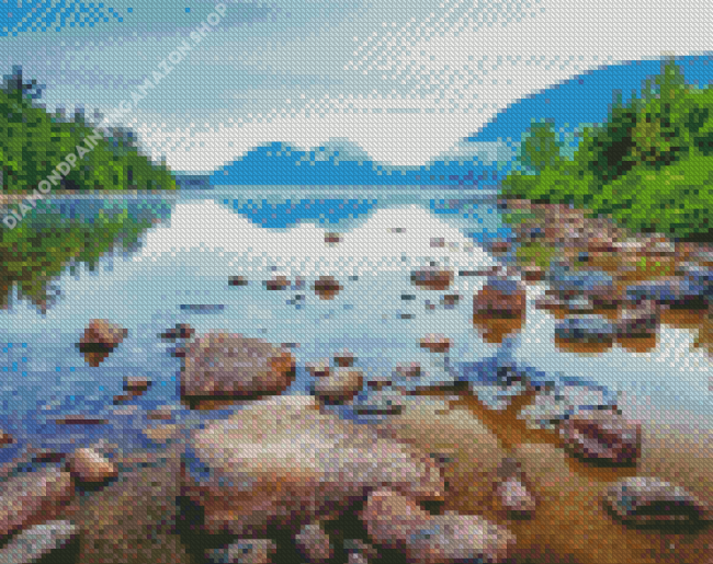 Jordan Pond Maine Landscape Diamond Painting