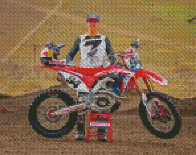 Ken Roczen Motorcycle Driver Diamond Painting