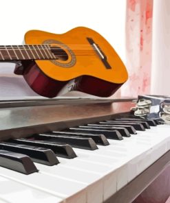 Keyboard And Guitar Instruments Diamond Painting