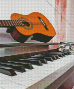 Keyboard And Guitar Instruments Diamond Painting