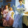 Ladies Reading Newspaper Edwardian Era Diamond Painting