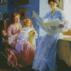 Ladies Reading Newspaper Edwardian Era Diamond Painting