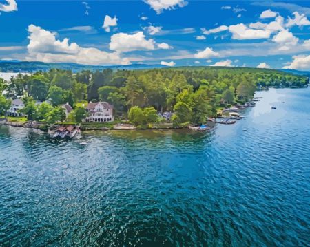 Lake Winnipesaukee View Diamond Painting