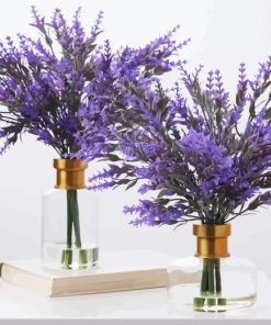 Lavender Flowers In Vases Diamond Painting