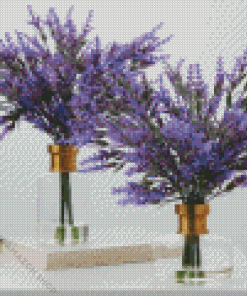 Lavender Flowers In Vases Diamond Painting