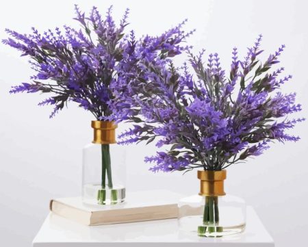 Lavender Flowers In Vases Diamond Painting