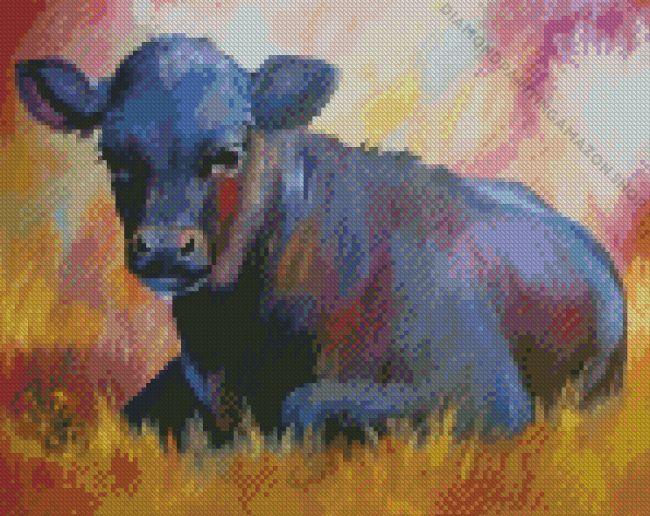 Little Black Cow Diamond Painting