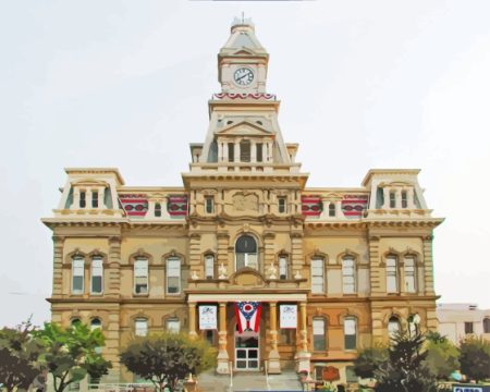 Muskingum County Courthouse In Zanesville Diamond Painting