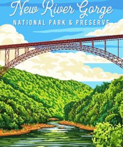 New River Gorge National Park Poster Art Diamond Painting