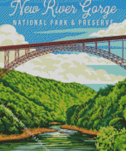 New River Gorge National Park Poster Art Diamond Painting