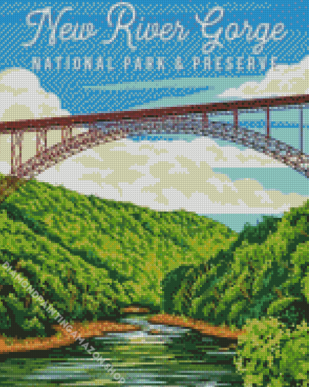 New River Gorge National Park Poster Art Diamond Painting