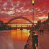 Newcastle Upon Tyne At Sunset Diamond Painting