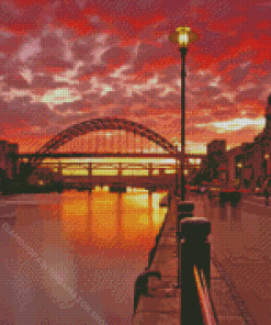 Newcastle Upon Tyne At Sunset Diamond Painting