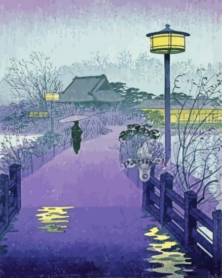 Night Rain At Shinobazu Pond Diamond Painting