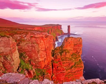 Old Man Of Hoy Sunset Diamond Painting