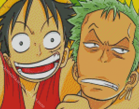 One Piece Luffy Zoro Diamond Painting