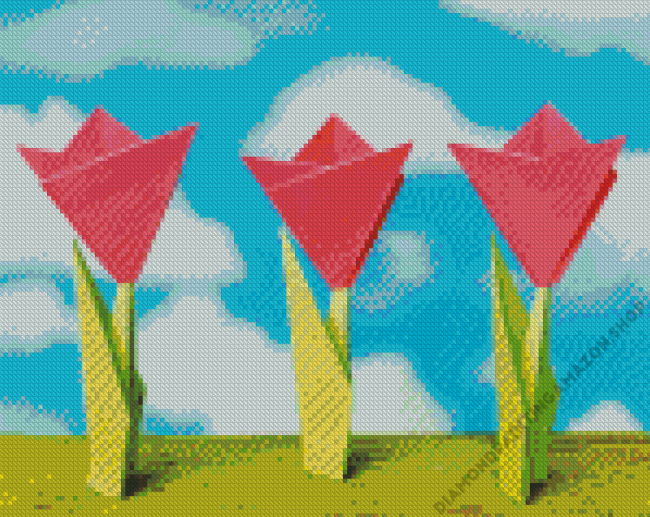 Origami Tulips Diamond Painting