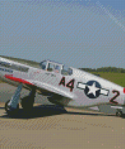 P51 Mustang Red Tail Diamond Painting