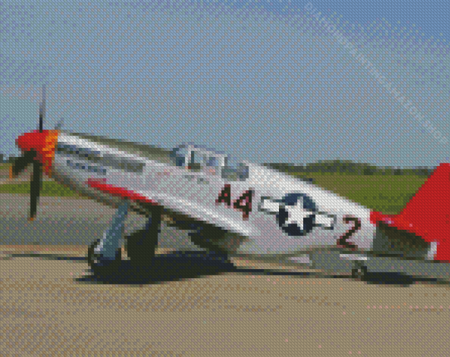 P51 Mustang Red Tail Diamond Painting