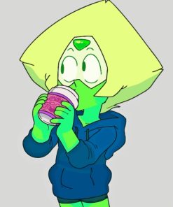 Peridot Drinking Coffee Diamond Painting