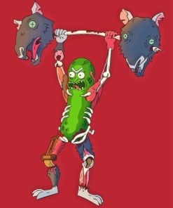 Pickle Rick Lifting Rats Diamond Painting