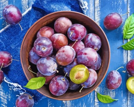 Fresh Plums Fruits Diamond Painting