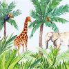 Rainforest Palm Trees And Animals Diamond Painting