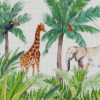 Rainforest Palm Trees And Animals Diamond Painting