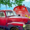 Red Barn And Truck Diamond Painting