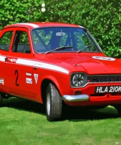 Red Ford Escort Car Diamond Painting