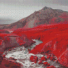 Red Landscape Diamond Painting