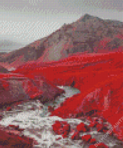 Red Landscape Diamond Painting