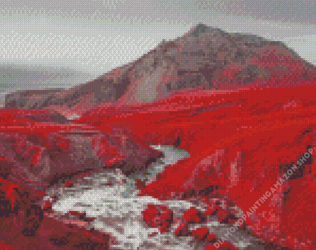 Red Landscape Diamond Painting