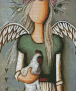 Rut Angel And Chicken Diamond Painting