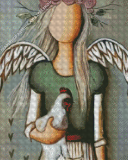 Rut Angel And Chicken Diamond Painting